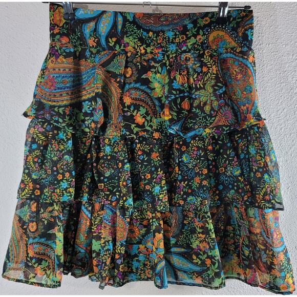 Chelesa & Theodore Floral Ruffled Tiered Skirt - Picture 1 of 3